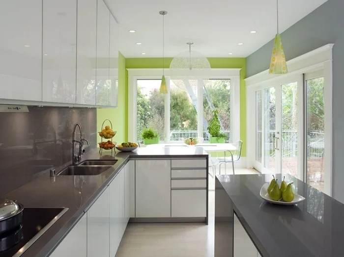 kitchen accent wall color vibrant green