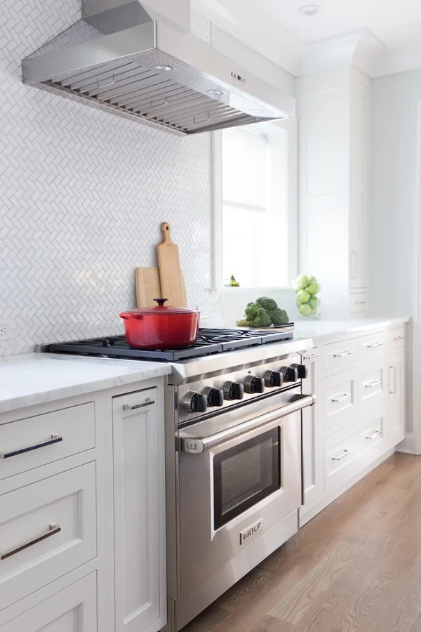 kitchen herringbone wall