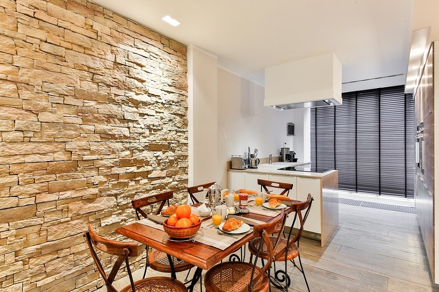 kitchen stone wall