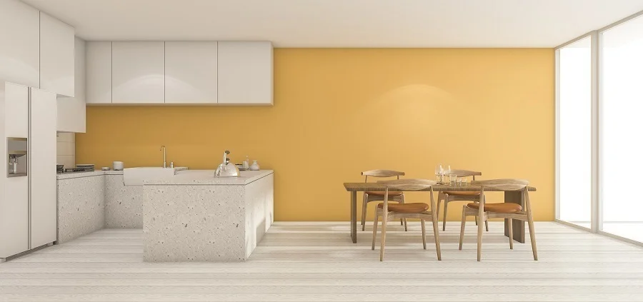 yellow kitchen wall