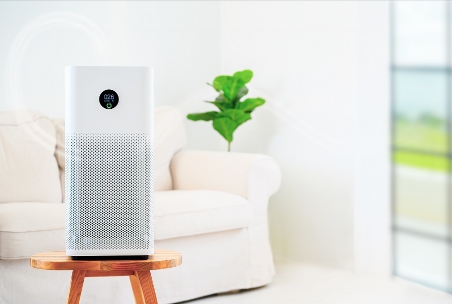 air purifier in a living room