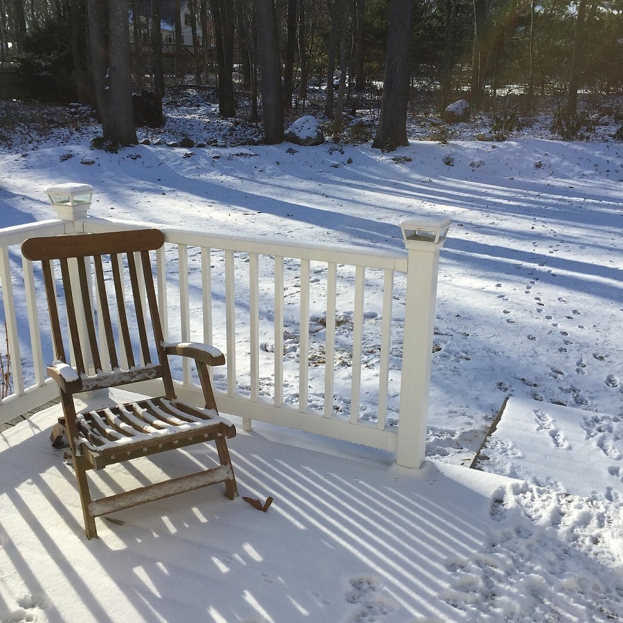 deck in winter