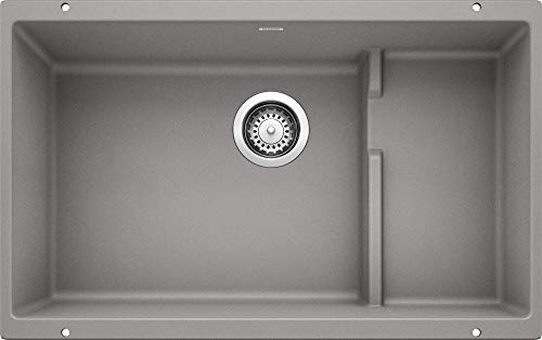 BLANCO, Metallic Gray 519452 PRECIS CASCADE SILGRANIT Undermount Kitchen Sink with Colander