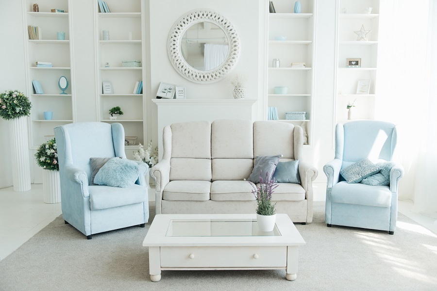 living room sofa and chairs