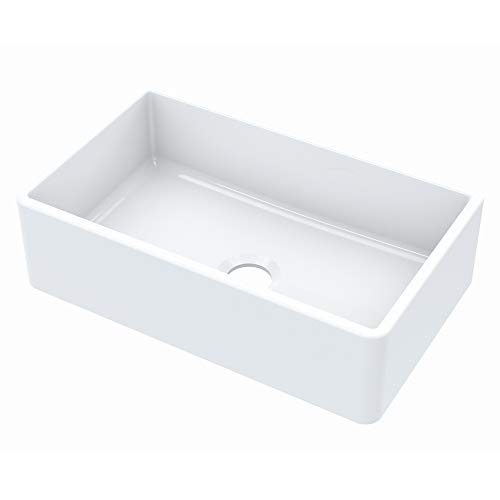 Sinkology SK404-30FC Turner Farmhouse White Fireclay Kitchen Sink