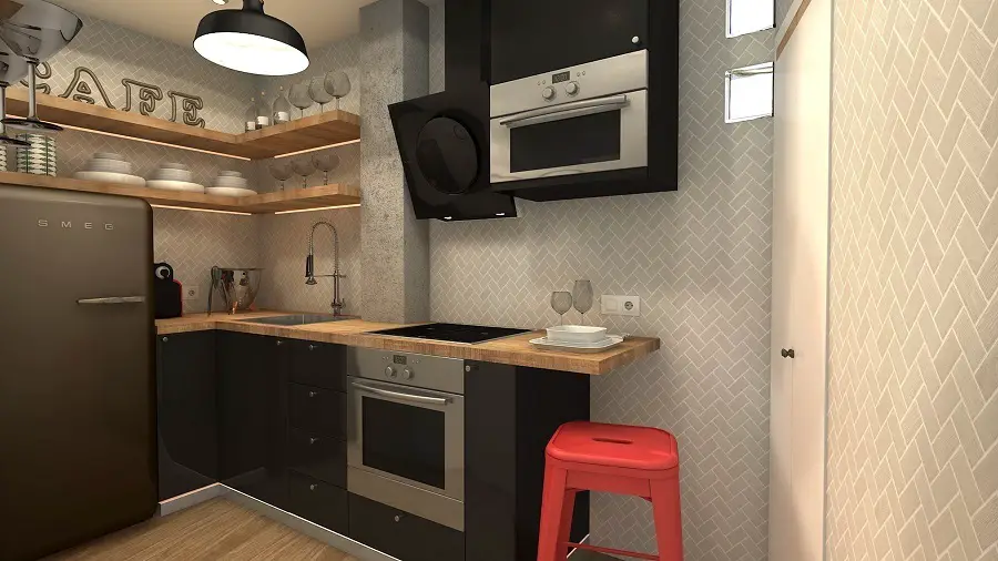 small industrial style kitchen