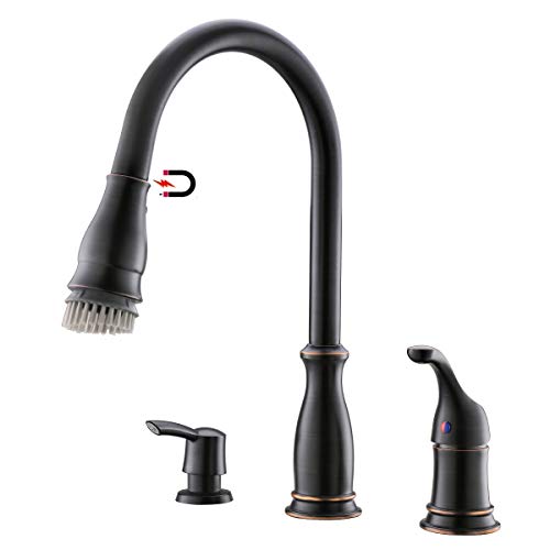Appaso 3 Hole Kitchen Faucet With Pull Down