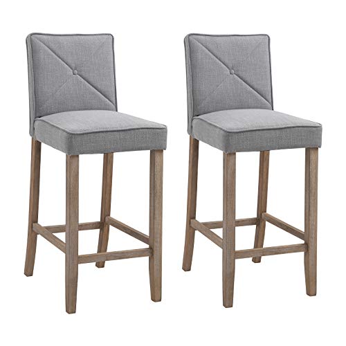 Homcom 2-piece Modern Barstools Upholstered