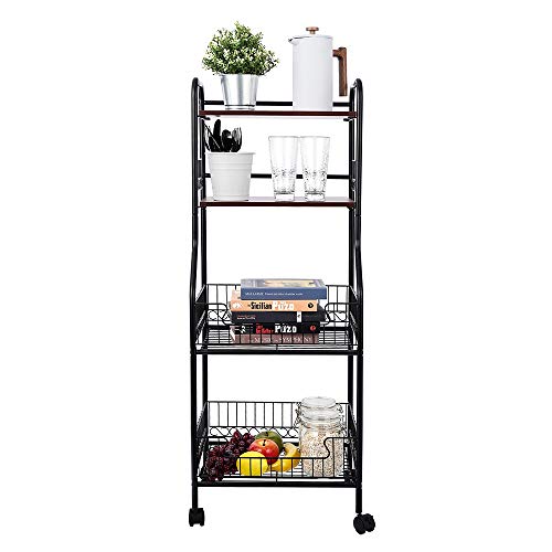 Kitchen Island Organizer On Lockable Wheels