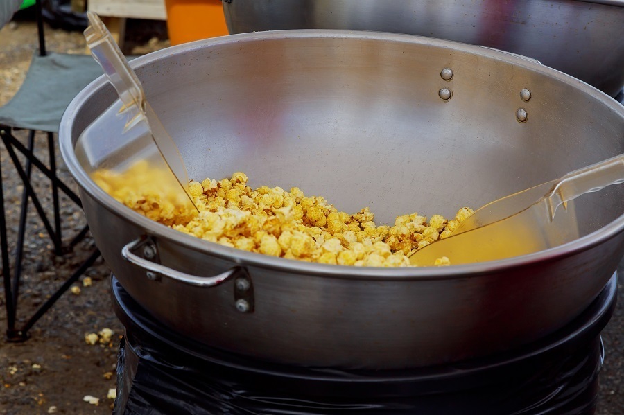 making popcorn