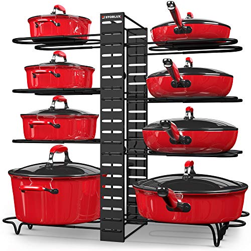 Pot And Pan Organizer For Cabinet, Adjustable 8