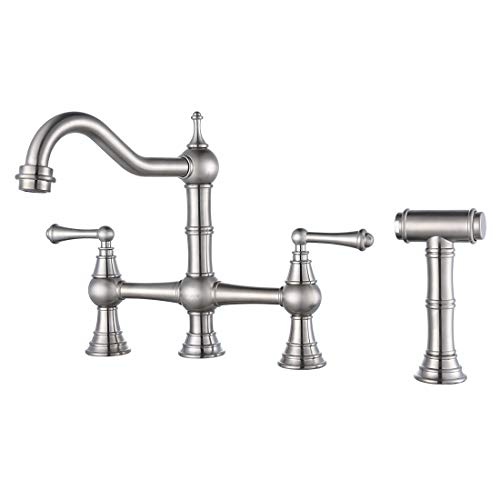 Wowow 8 Inch Centerset Bridge Kitchen Faucet With