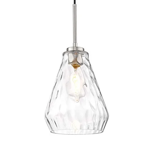 Autelo 1-light Pendant Light, Hammered Glass Shade
