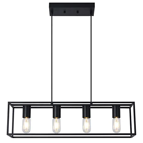 Black Farmhouse Linear Chandelier Pendant