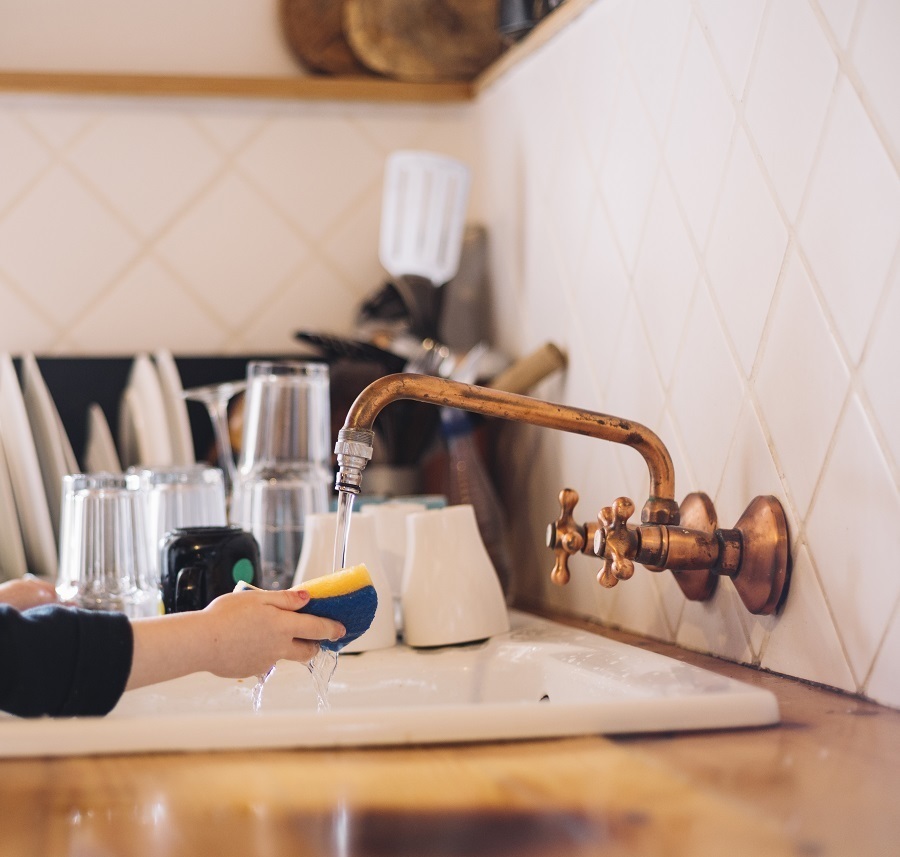 brass kitchen faucet