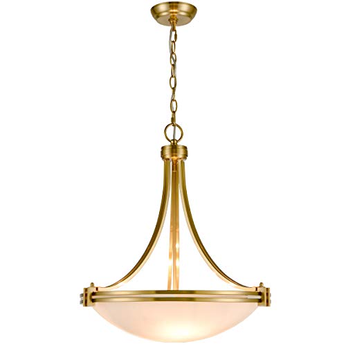 Brass Pendant Light Modern 3-light Elegant White