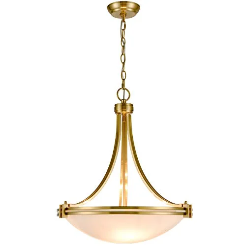 Brass Pendant Light Modern 3-light Elegant White