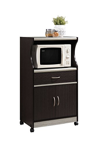 Hodedah Microwave Cart With One Drawer, Two Doors,