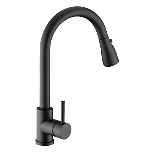 Sink Faucet, Black Kitchen Faucet With Pull Down