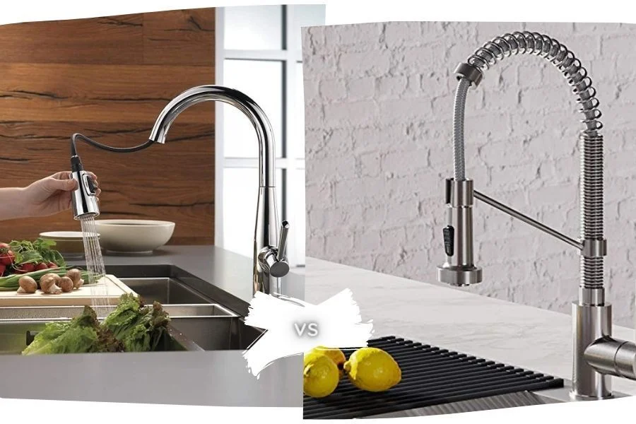 pull-out vs pull-down kitchen faucet