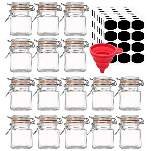 Kingrol 16 Pack Spice Jars, 3.5 Oz Glass Jar With