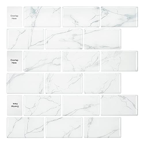 12-sheet Peel And Stick Tile, Carrara White Marble