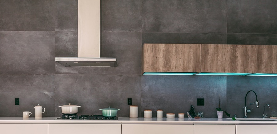 concrete backsplash