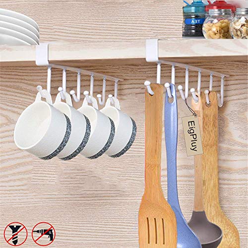 Eigpluy 2pcs Mug Hooks Under Shelf Mug Holder Cups