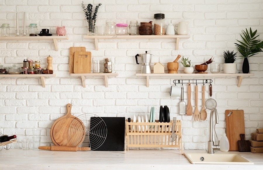 kitchen floating shelves