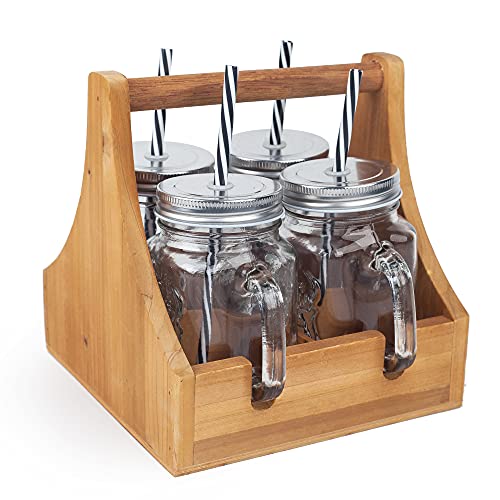 Mason Jars With Handle, Set Of 4 Mason Drinking