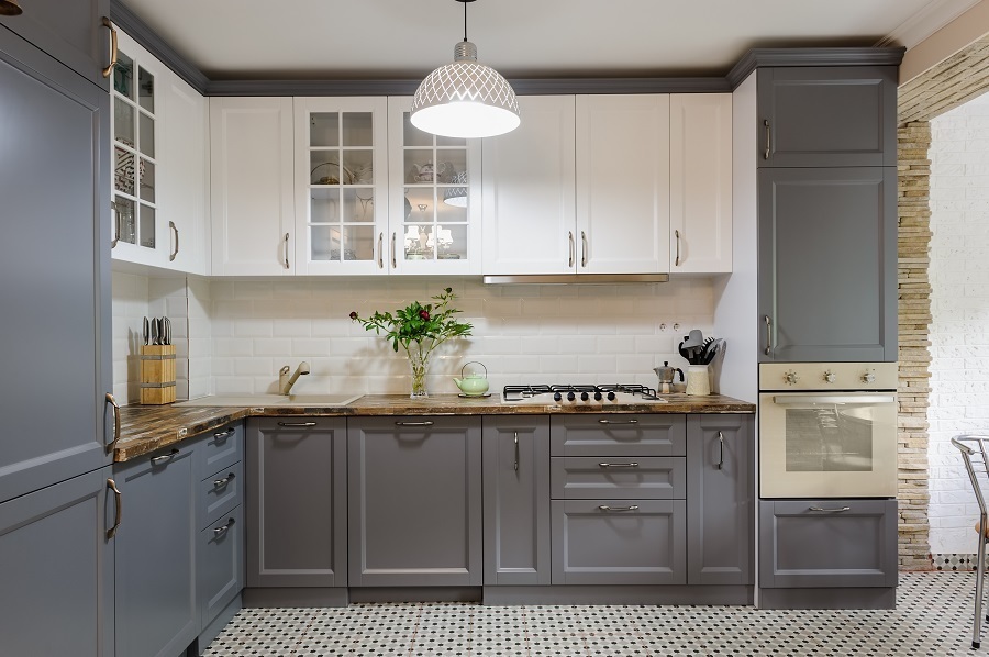 two tone kitchen lighting