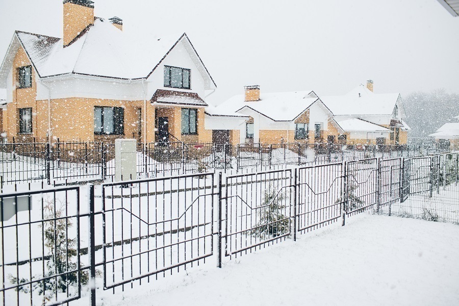 neighborhood in winter