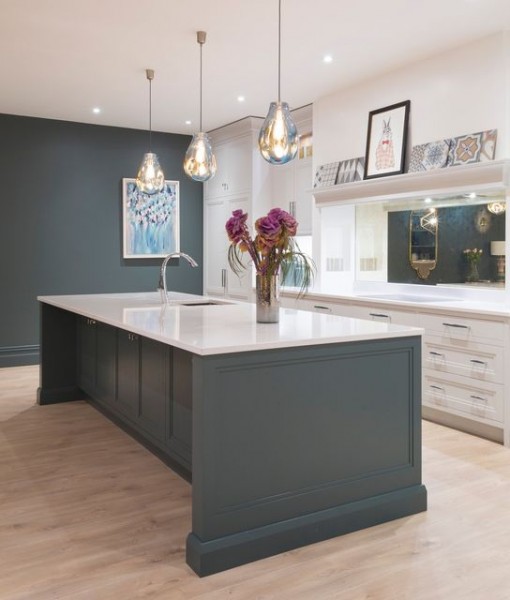Kelly Interiors Kitchen Design kitchen with mirror backsplash