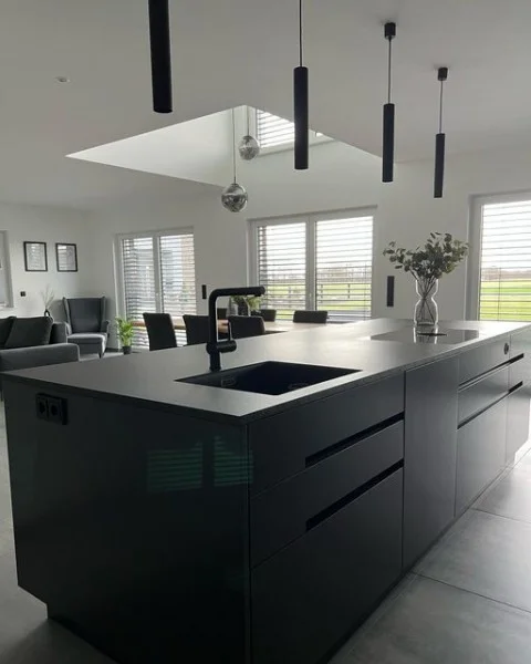 Black and White Kitchen black kitchen cabinets