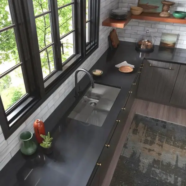 Black Quartz Countertop black kitchen countertop