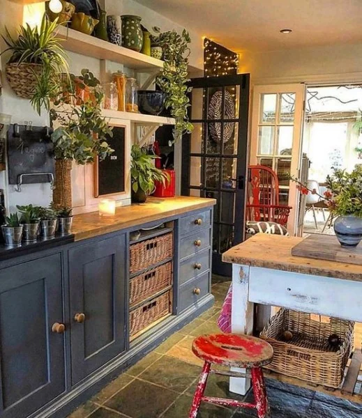 kitchen decor with plants