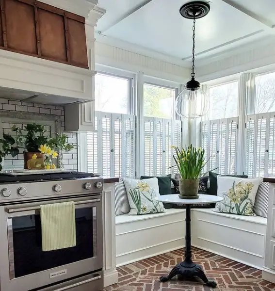 Bringing the Outdoors In kitchen window nook
