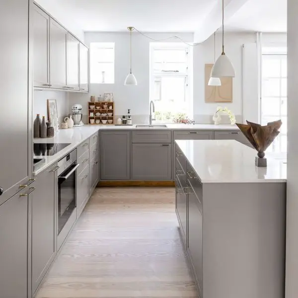 Kinne Andersen's Kitchen Classic kitchen with grey cabinets