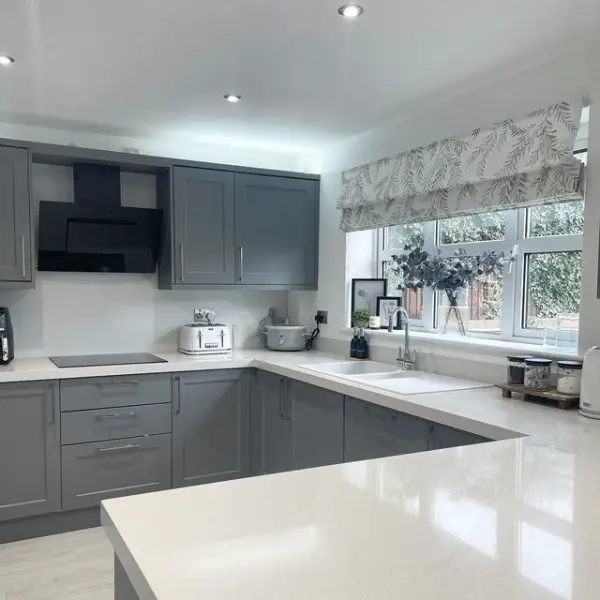 TIDY ✨ kitchen with grey cabinets