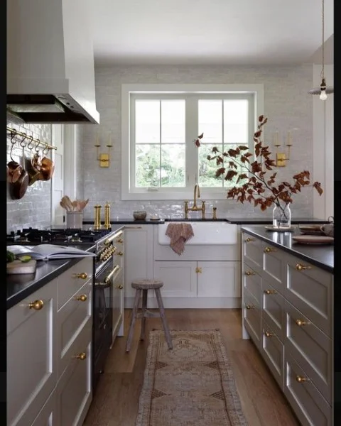 Busola Evans kitchen with grey cabinets