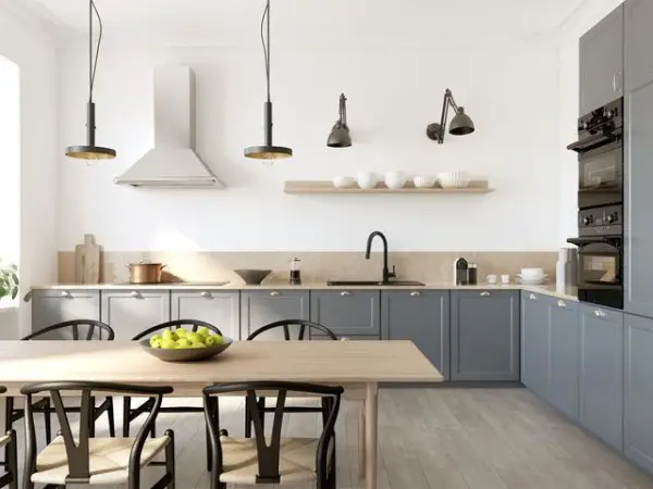 Pearl Canada kitchen with grey cabinets