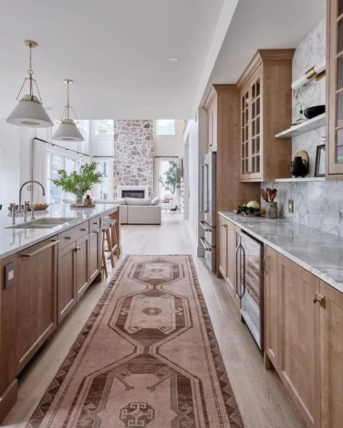 M&M Lighting kitchen with open shelving