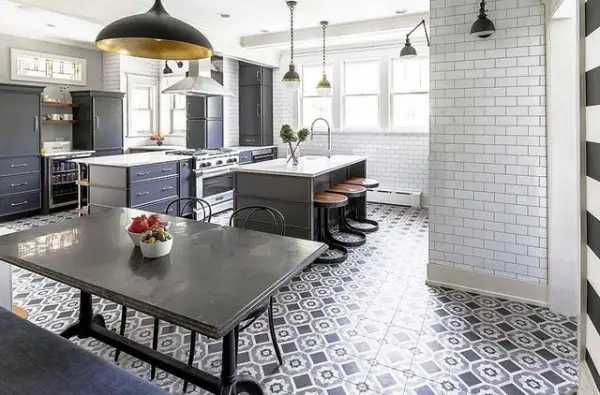 Artisan Tile kitchen with tile flooring