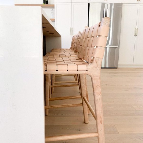 Erin Liberty | Liberty Interior Design | Chatham-Kent leather kitchen barstools