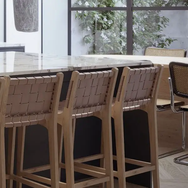 Nottinghill Terrace leather kitchen barstools