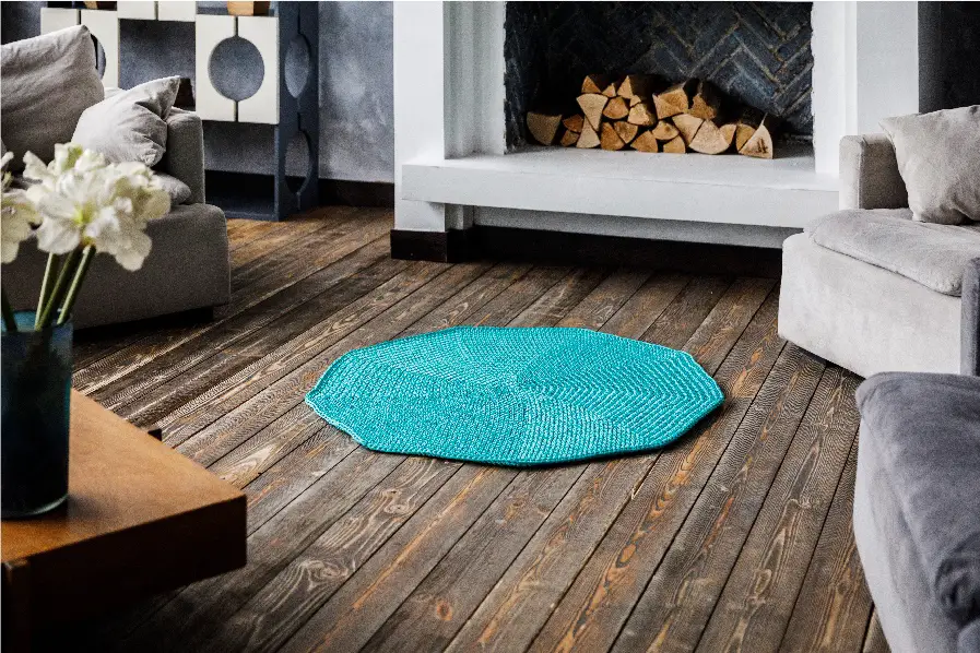 blue accent rug