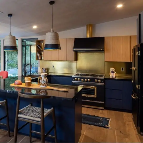 Kim Gordon Designs kitchen with black appliances