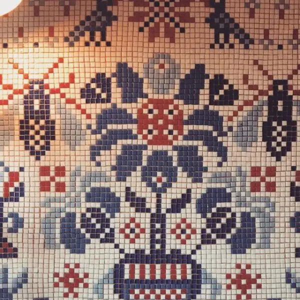 Lily Boot's Mosaic Tile Kitchen Splash Back kitchen with mosaic tiles
