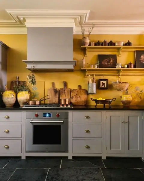 deVOL Kitchens kitchen with yellow walls