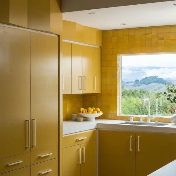 Sunshine Kitchen kitchen with yellow walls